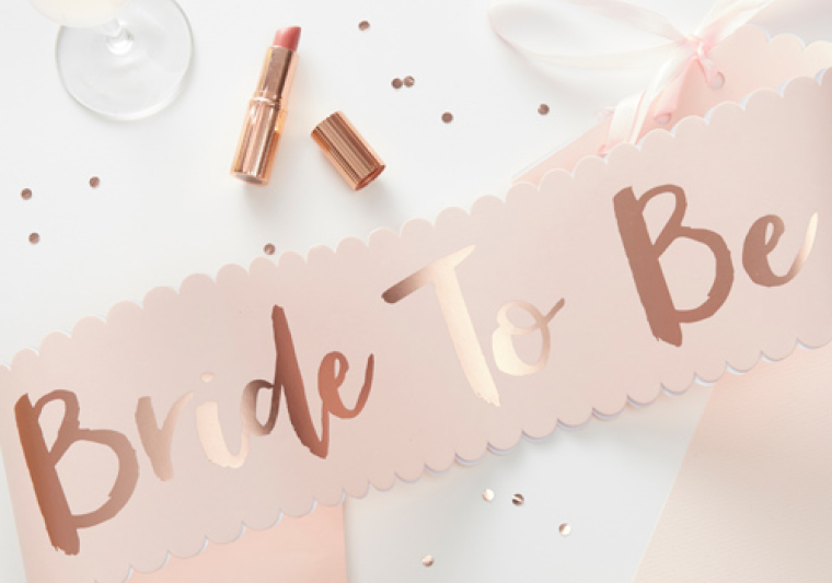 Bride to be JGA-Schärpe in Blush und Rosegold 