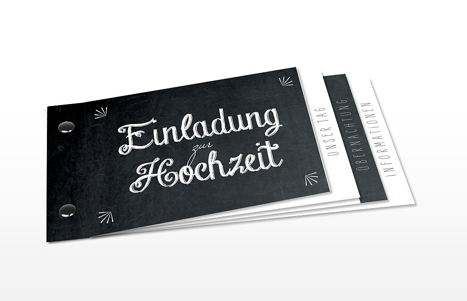 Moderne Hochzeitseinladung in Schwarz und Weiß