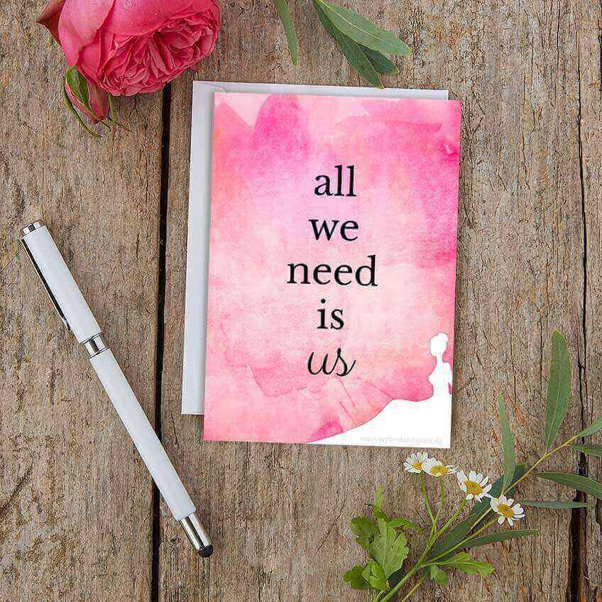 Gratis Download - All we need is us Postkarte