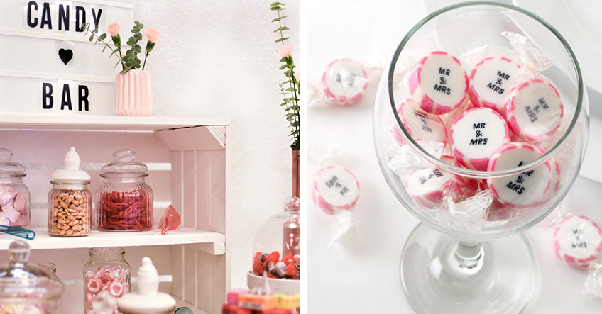 Eine Candy Bar ist das A und O jeder Hochzeit im Retro Stil (links: (c) mrandmrsschmitz)