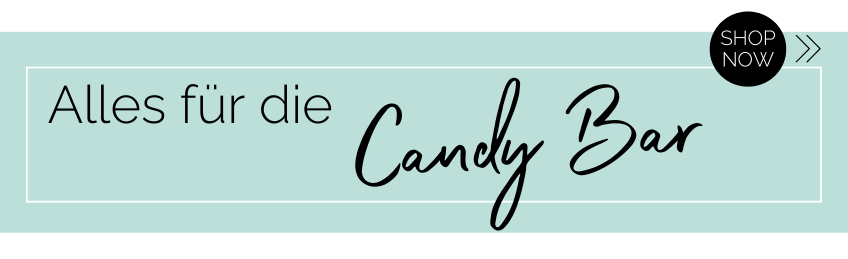 Auf mybridalshower.de findest du alles, für eine professionell aussehende DIY Candy Bar zur Hochzeit