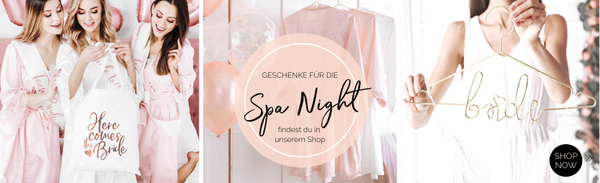 Bring eine Wellness-Tasche mit kleinen Geschenken für die Spa Night zur Brautparty mit und lasst es euch gutgehen