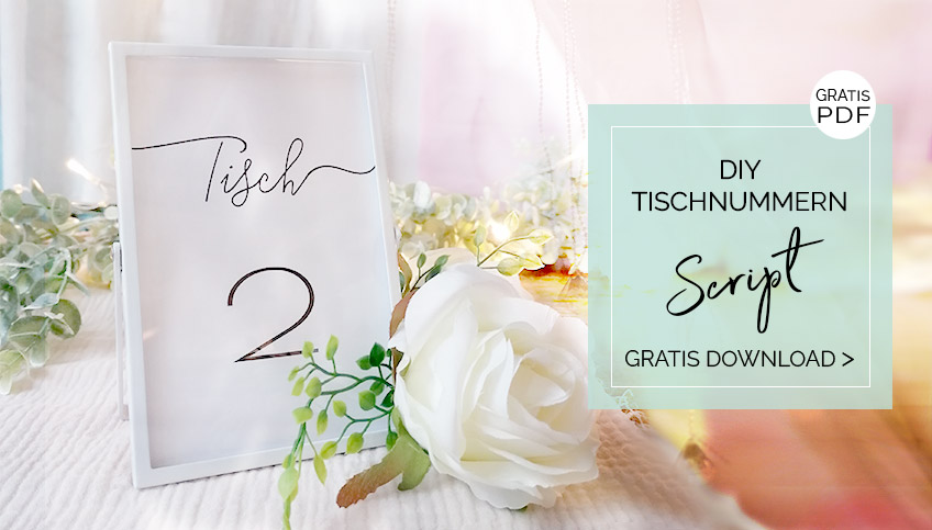 Gratis Tischkarten für die Hochzeit im Fine Art Stil