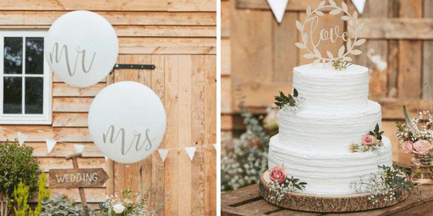 Schmücke deine Hochzeit im rustikalen Stil mit schönen hellen Deko-Elementen