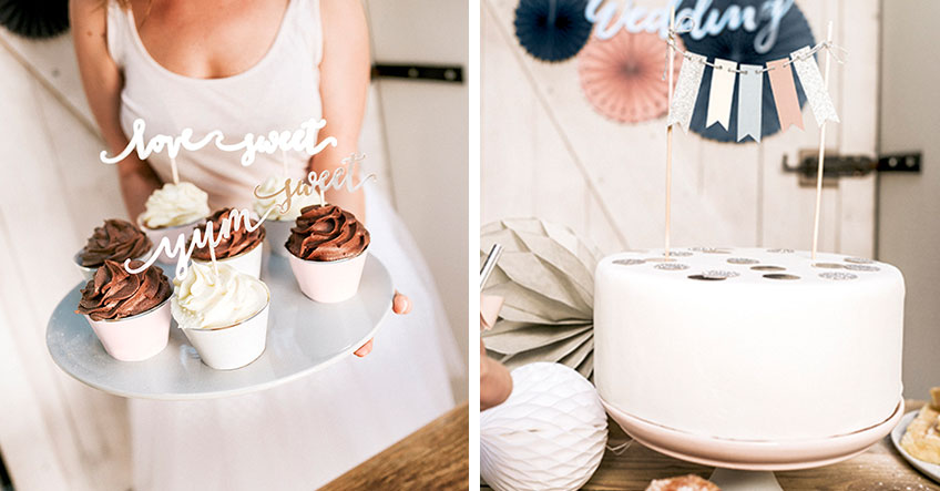 Cake-Topper und Co. hübschen den Sweet Table zum Polterabend kinderleicht auf Cake-Topper und Co. hübschen den Sweet Table zum Polterabend kinderleicht auf