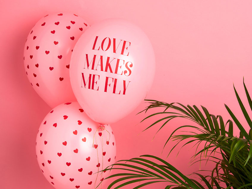 Luftballons für die Party zum Valentinstag - natürlich in Rosa :)