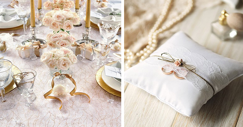 Verwende Elfenbeinfarben und kleine Gold-Akztente für deine Vintage Chic Hochzeit Verwende Elfenbeinfarben und kleine Gold-Akztente für deine Vintage Chic Hochzeit
