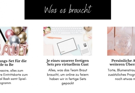 Du kannst den virtuellen JGA auch als kurze und knackige "Bridal Bash Überraschung" verschenken