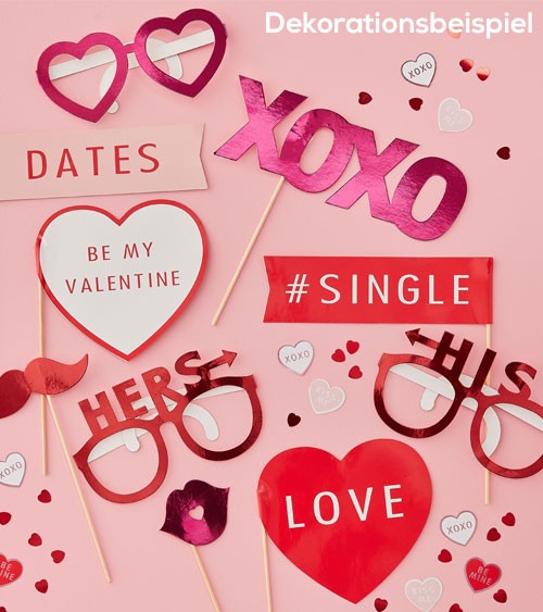 Photobooth-Set "Be My Valentine" - 10-teilig