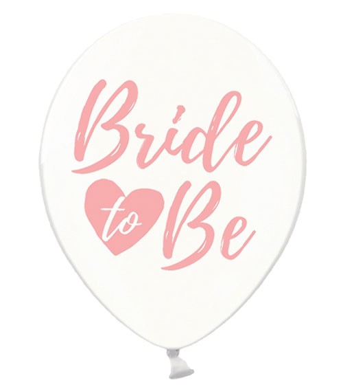 Luftballons "Bride to Be" - kristall/rosa - 6 Stück