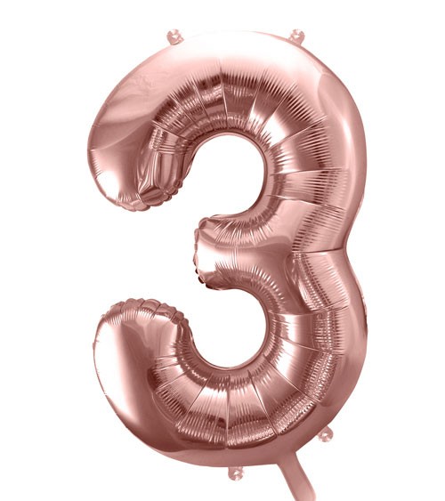 SuperShape Folienballon "3" - rosegold - 86 cm