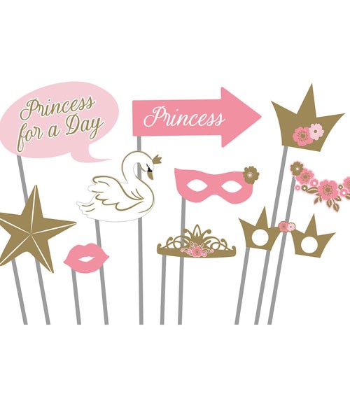 Photobooth Props "Princess for a Day" - 10 Stück