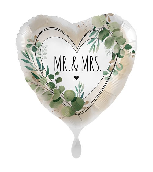 Herz-Folienballon "Mr. & Mrs. Natural" - 43 cm