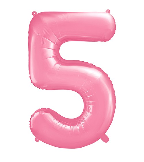 Supershape-Folienballon "5" - rosa - 86 cm