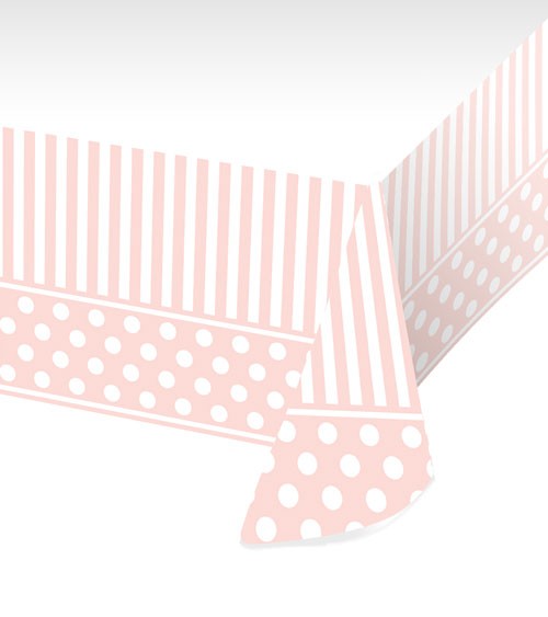 Kunststoff-Tischdecke "Rosa Party" - 137 x 259 cm