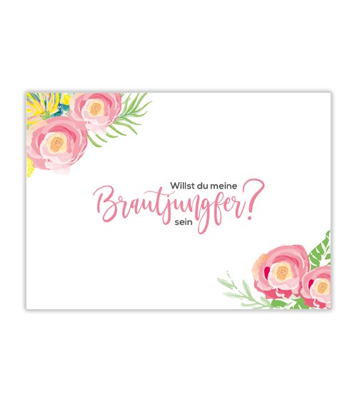 Karte "Willst du meine Brautjungfer sein?" - Blumen