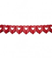 Herz-Papiergirlande - rot - 6 m Herz-Papiergirlande - rot - 6 m