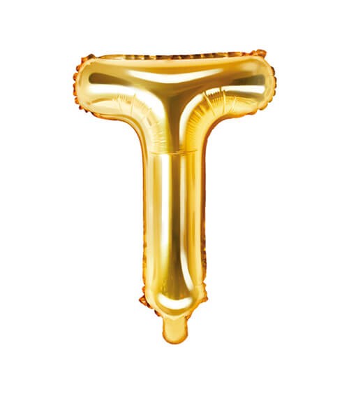 Folienballon Buchstabe "T" - gold - 35 cm