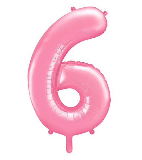 Supershape-Folienballon "6" - rosa - 86 cm
