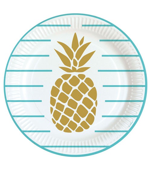 Pappteller "Pineapple Vibes" - 8 Stück