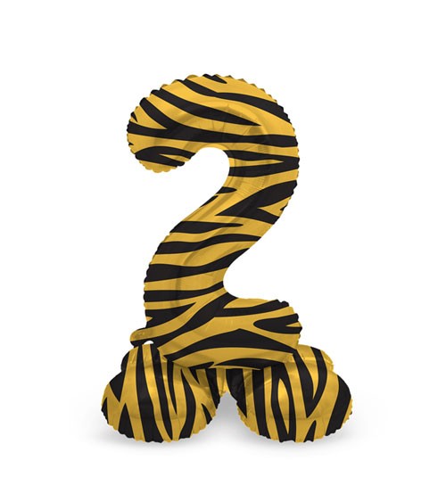 Stehender Folienballon Zahl "2" - Tiger Chic - 41 cm