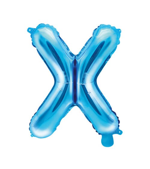 Folienballon Buchstabe "X" - blau - 35 cm