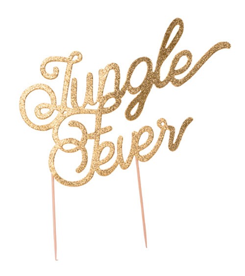 Cake Topper "Jungle Fever" - glitter gold - 20 x 13 cm