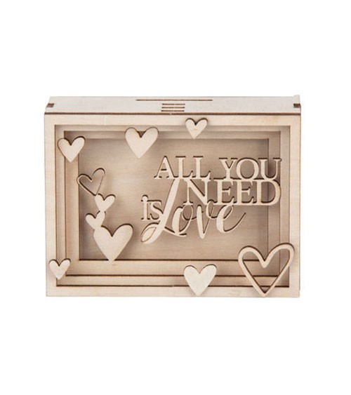 DIY 3D-Geschenkbox aus Holz "Love" - 11,5 x 8,5 x 5 cm