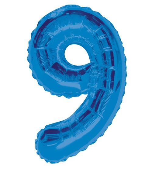 Supershape-Folienballon "9" - dunkelblau