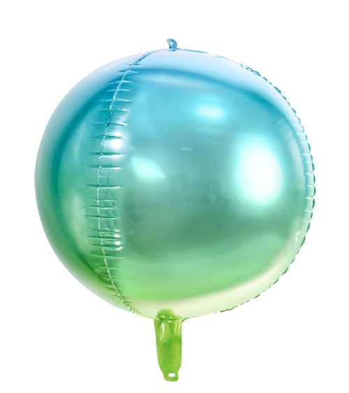 Kugel-Folienballon "Ombre" - blau/grün - 35 cm