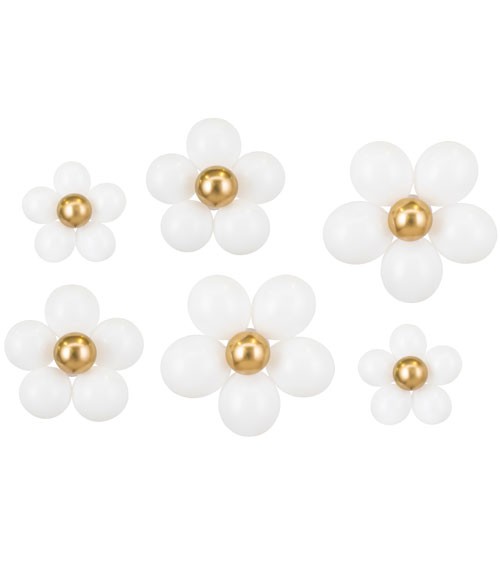 DIY Ballon-Set "Daisies" - weiß, gold - 6-teilig