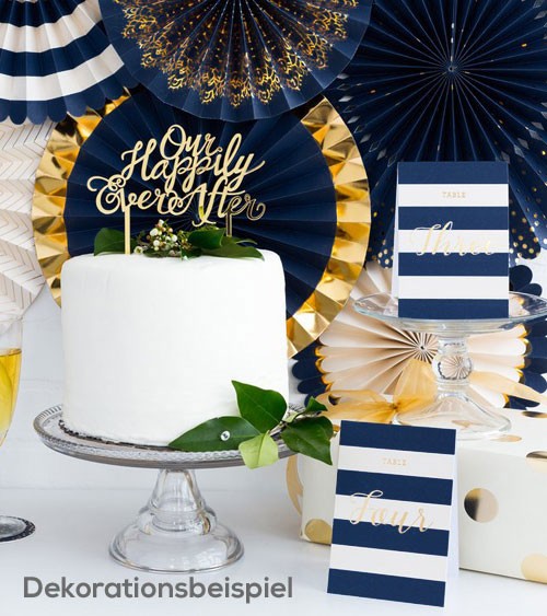 Tischnummern - 1 bis 24 - navy/gold
