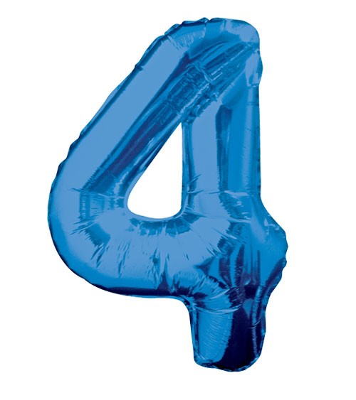 Supershape-Folienballon "4" - dunkelblau