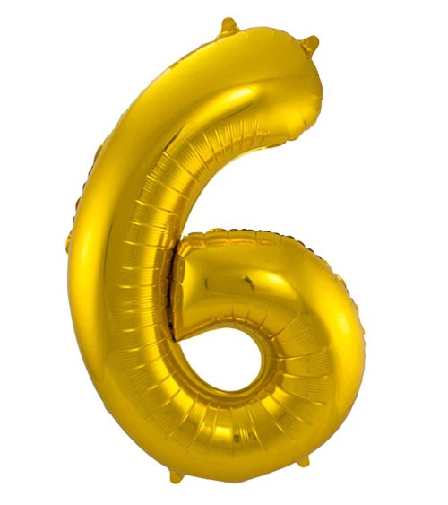SuperShape Folienballon "6" - gold
