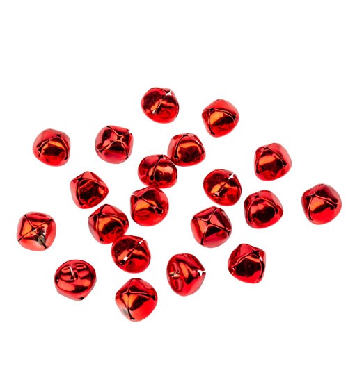 Glöckchen aus Metall - rot - 1,5 cm - 20 Stück