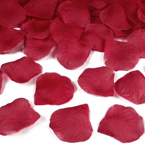 Rosenblätter aus Stoff - dunkelrot - ca. 100 Stück