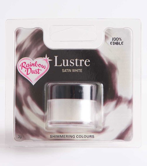 Lebensmittelfarbe Glanzpuder - satin white - 3 g