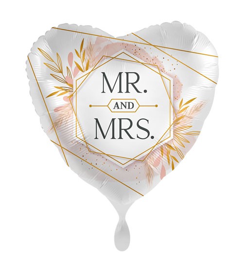 Herz-Folienballon "Mr. & Mrs. Modern Blush" - 43 cm