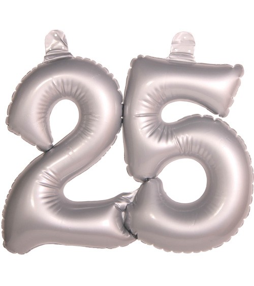 Aufblasbare Zahl "25" - silber