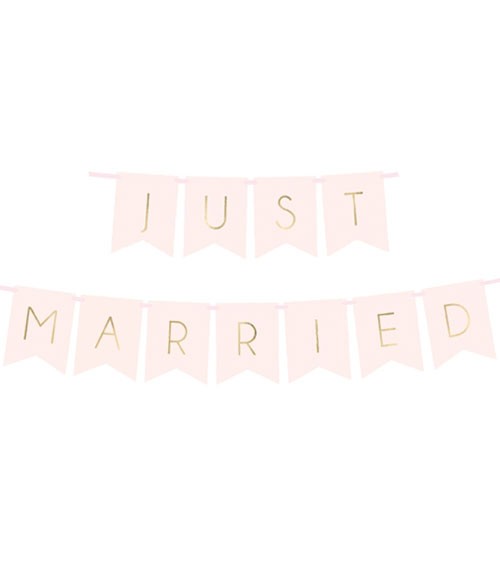 DIY-Wimpelgirlande "Just Married" - blush/gold - 1,55 m