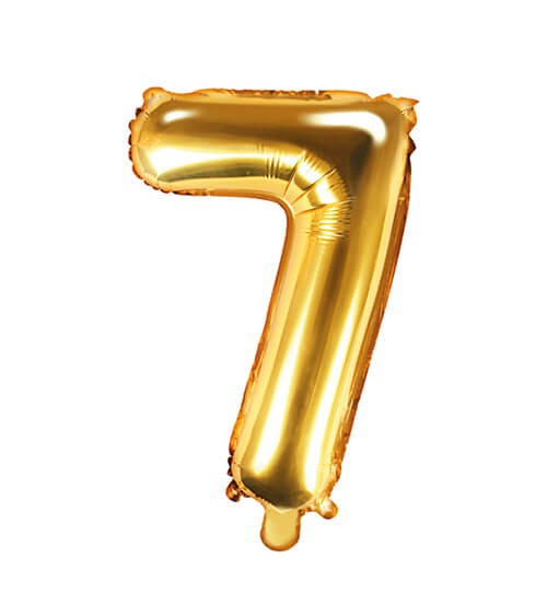 Folienballon Zahl "7" - gold - 35 cm