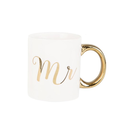Tasse aus Porzellan "Mr" - gold
