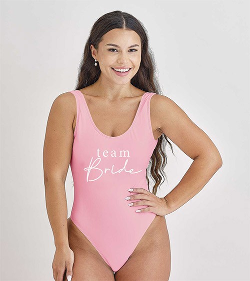 Badeanzug "Team Bride" - rosa