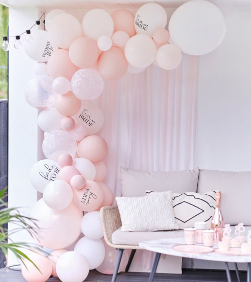 Ballongirlanden-Set "JGA" - blush, weiß - 55-teilig