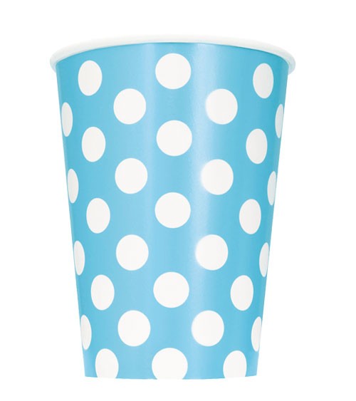 Pappbecher "Big Dots" - Powder Blue - 6 Stück