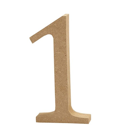 Aufsteller-Zahl aus MDF "1" - 13 cm