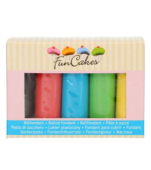FunCakes Fondant - Farbmix Basics - 5 x 100 g