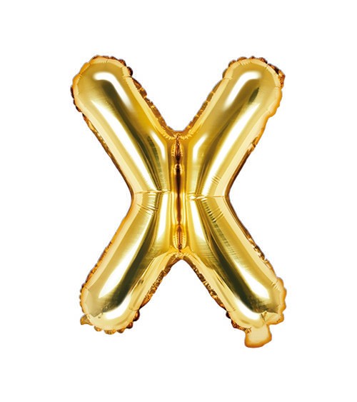 Folienballon Buchstabe "X" - gold - 35 cm