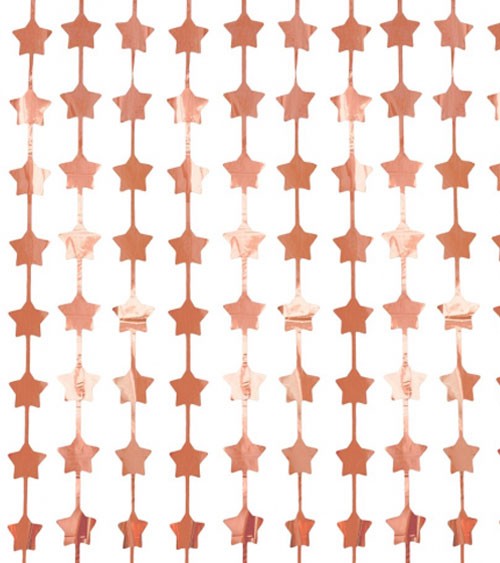 Sternen-Vorhang - metallic rosegold - 1 x 2 m