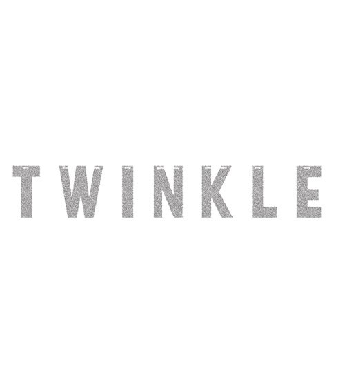 Schriftzuggirlande "TWINKLE" - silber - 1,67 m